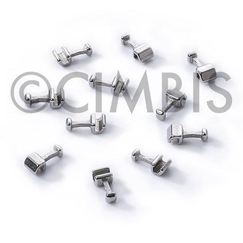 Gancho pinzable (crimpable) ABIERTO Y RECTO con bola L= 2,2 mm, 0,022" (10 piezas)