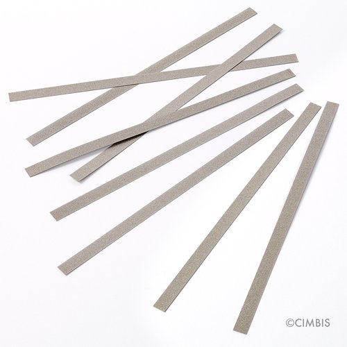 Tiras de stripping de 1 cara largo 150 mm, ancho 4 mm, grano fino, grosor 0,09 mm C304 (12 piezas)
