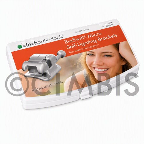 Bracket metalico autoligable Bio-Smile® Nova High (Alto) torque 022 (CASO de 12 piezas, 3 a 3 Sup e Inf)