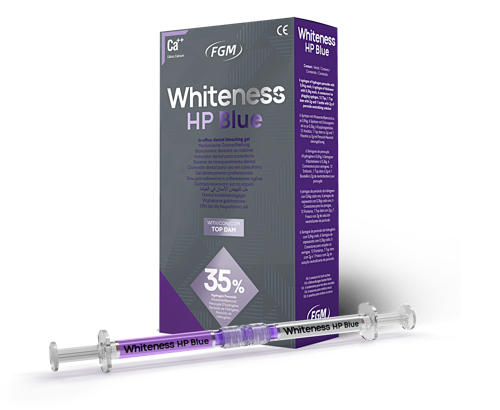 Blanqueamiento Whiteness HP Blue peróxido hidrogeno 35% Minikit (Gel blanqueador 1,2 g. + Top Dam 2 g) - 237573