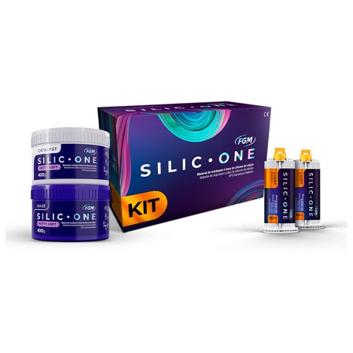 Silic One FGM Putty + Light Body Kit (Base x 400 g. + Catalizadora x 400 g. + 2 jer. gel x 50 ml. + 24 puntas + 2 dosificadoras) - 237553